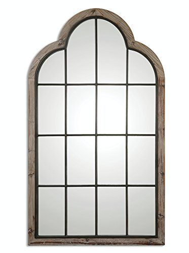 80 Grand Oversized Arch Panel Mirror With Wrought Iron And Reclaimed Within Arch Oversized Wall Mirrors (View 13 of 15)