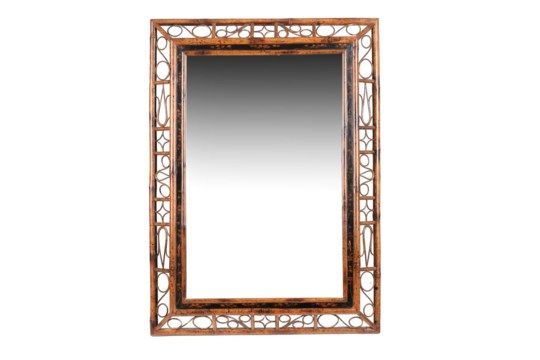 A Rectangular Bamboo Framed Wall Mirror, 20Th Century, 127Cm High, 91Cm For Rectangular Bamboo Wall Mirrors (View 7 of 15)