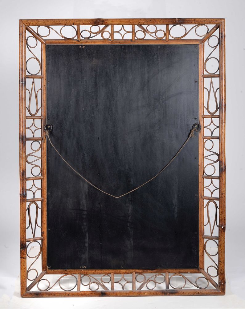 A Rectangular Bamboo Framed Wall Mirror, 20Th Century, 127Cm High, 91Cm In Rectangular Bamboo Wall Mirrors (View 3 of 15)