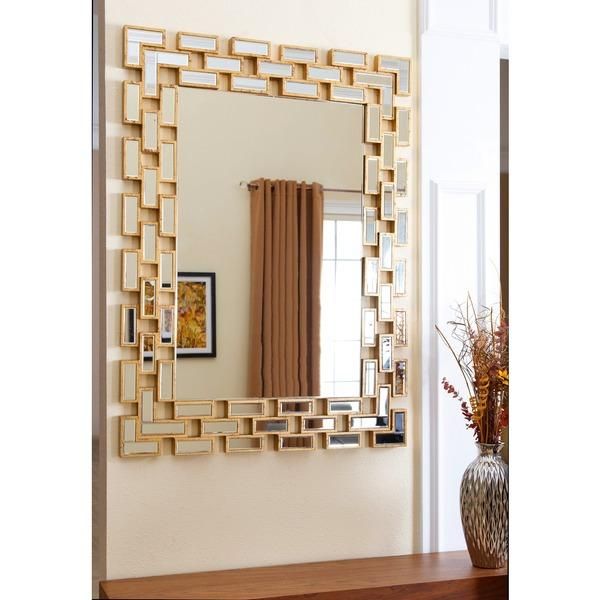 Abbyson Living Alexis Rectangle Wall Mirror In Gold For Dark Gold Rectangular Wall Mirrors (View 15 of 15)