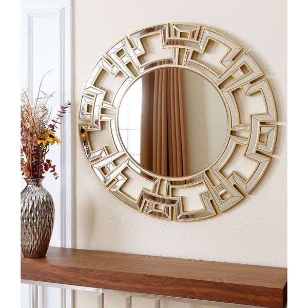 Abbyson Pierre Gold Round Wall Mirror – Free Shipping Today – Overstock Intended For Round Modern Wall Mirrors (View 4 of 15)