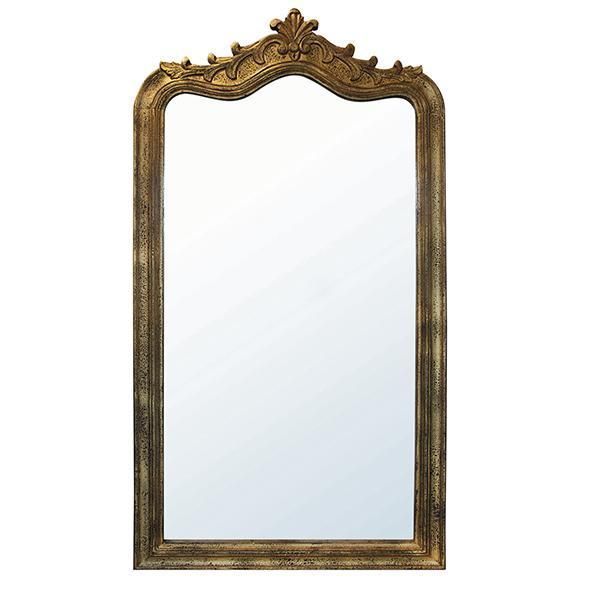 Adena Gold Arched & Carved Top Mirror – Allissias Attic & Vintage Regarding Silver Beaded Arch Top Wall Mirrors (View 7 of 15)
