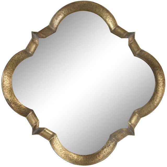 Aged Silver Quatrefoil Mirror | Silver Wall Mirror, Stylish Chandelier In Antiqued Silver Quatrefoil Wall Mirrors (View 5 of 15)