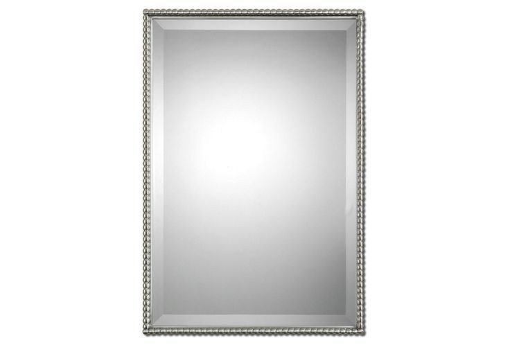 Albany Rectangle Wall Mirror, Nickel | Mirror Wall, Mirror, Brushed In Ultra Brushed Gold Rectangular Framed Wall Mirrors (View 10 of 15)