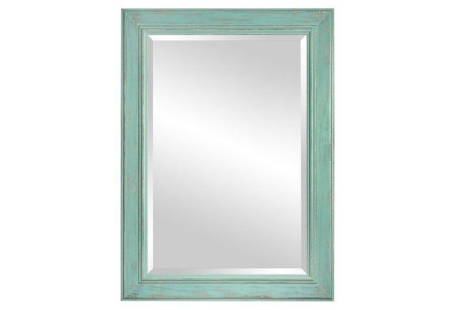 Alessandra Wall Mirror, Spring Blue | Wooden Mirror, Mirror Wall, Blue Regarding Blue Green Wall Mirrors (View 14 of 15)