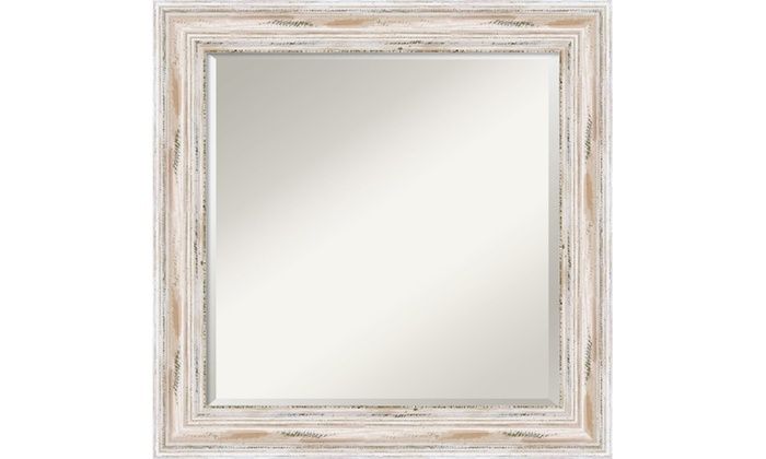 'Alexandria Whitewash Wall Mirror – Square' 25X25 In | Groupon Throughout White Square Wall Mirrors (View 4 of 15)