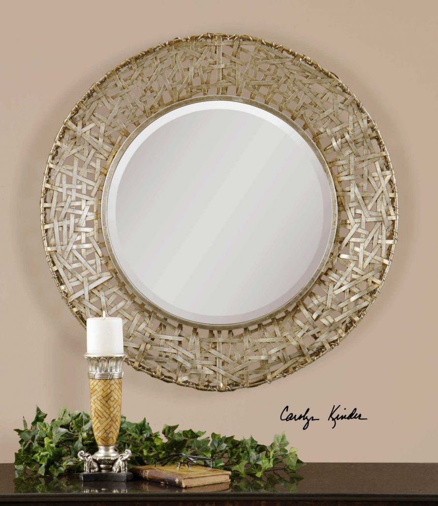 Alita Champagne Woven Metal Mirror – Carolyn Kinder International Intended For Woven Metal Round Wall Mirrors (View 5 of 15)