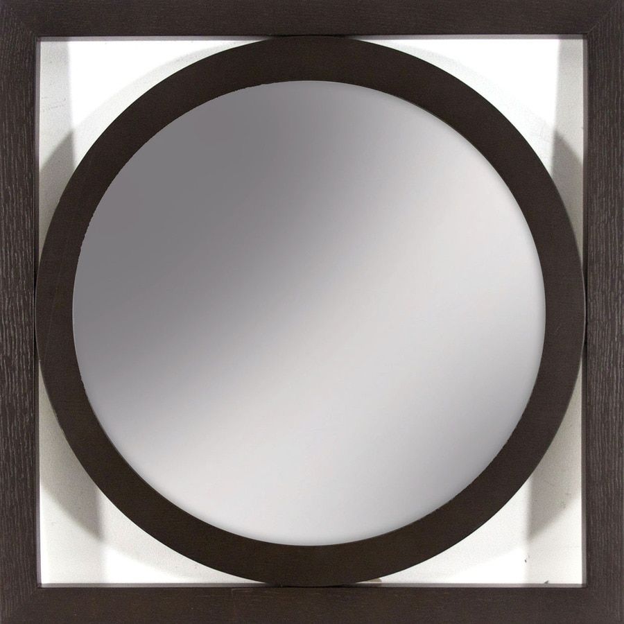 Allen + Roth 24 In L X 24 In W Chocolate Brown Polished Square Wall Intended For Mocha Brown Wall Mirrors (View 13 of 15)