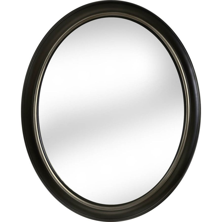 Allen + Roth 24 In X 30 In Oil Rubbed Bronze Polished Oval Framed Regarding Oil Rubbed Bronze Oval Wall Mirrors (View 5 of 15)