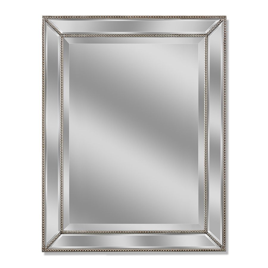 Allen + Roth Ar 30 In X 40 In Mirror On Mirror Lowes | Beaded Pertaining To Silver Beaded Square Wall Mirrors (View 9 of 15)