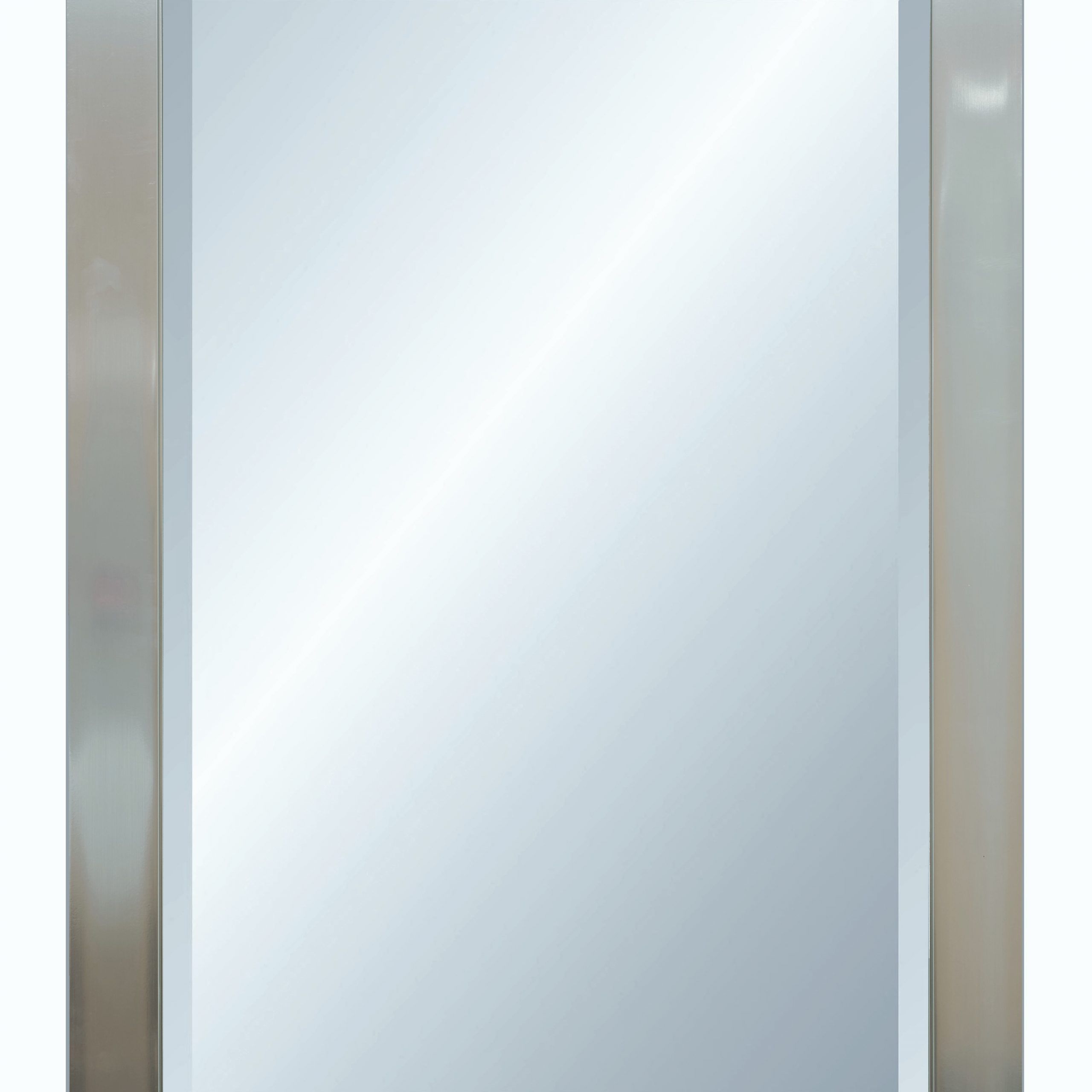 Alpine Fine Furniture 4151 Vibe Silver Wall Mirror With Bevel – 29 X 41 With Regard To Silver Metal Cut Edge Wall Mirrors (View 1 of 15)