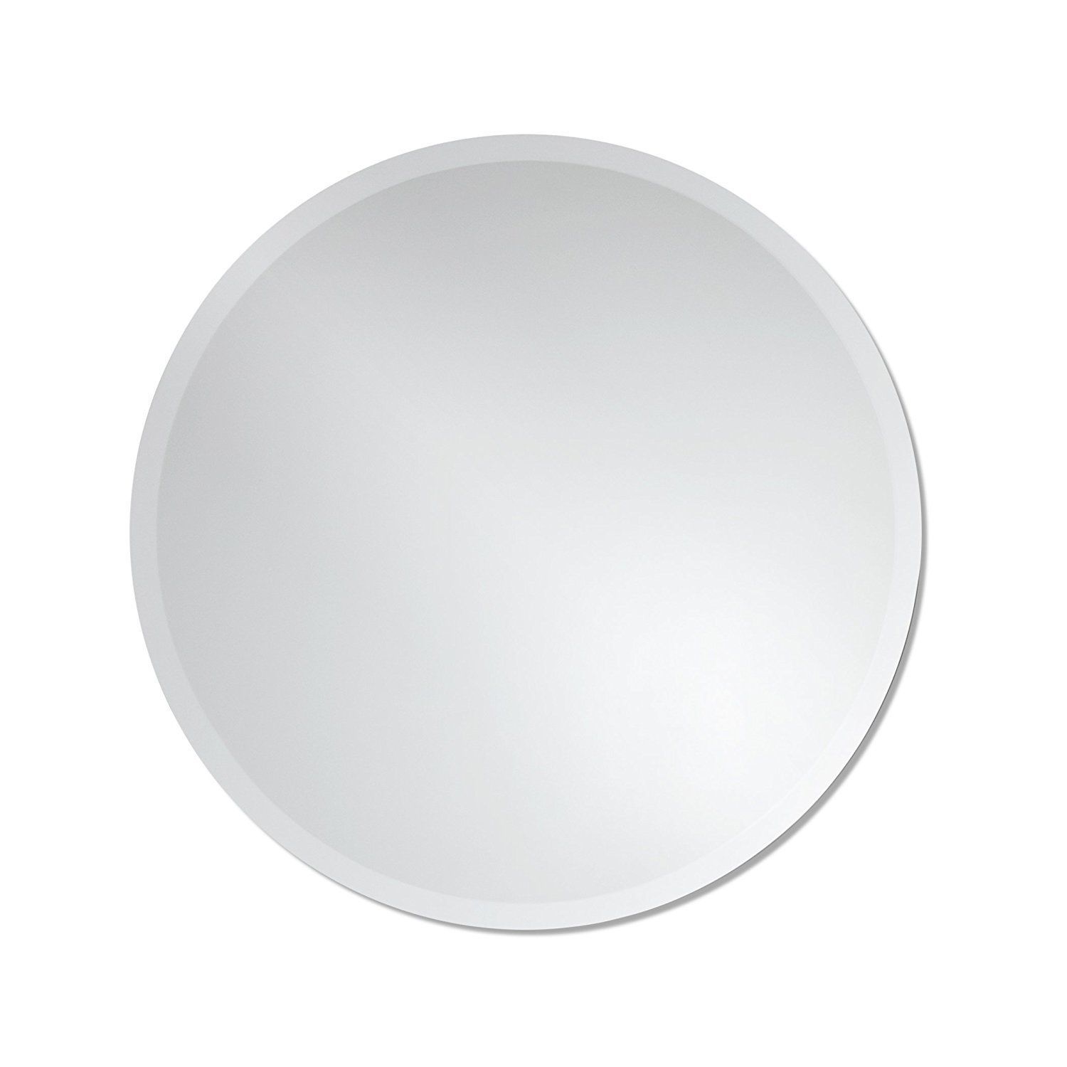 Amazon: Round Frameless Wall Mirror | Bathroom, Vanity, Bedroom Inside Round Frameless Bathroom Wall Mirrors (View 9 of 15)