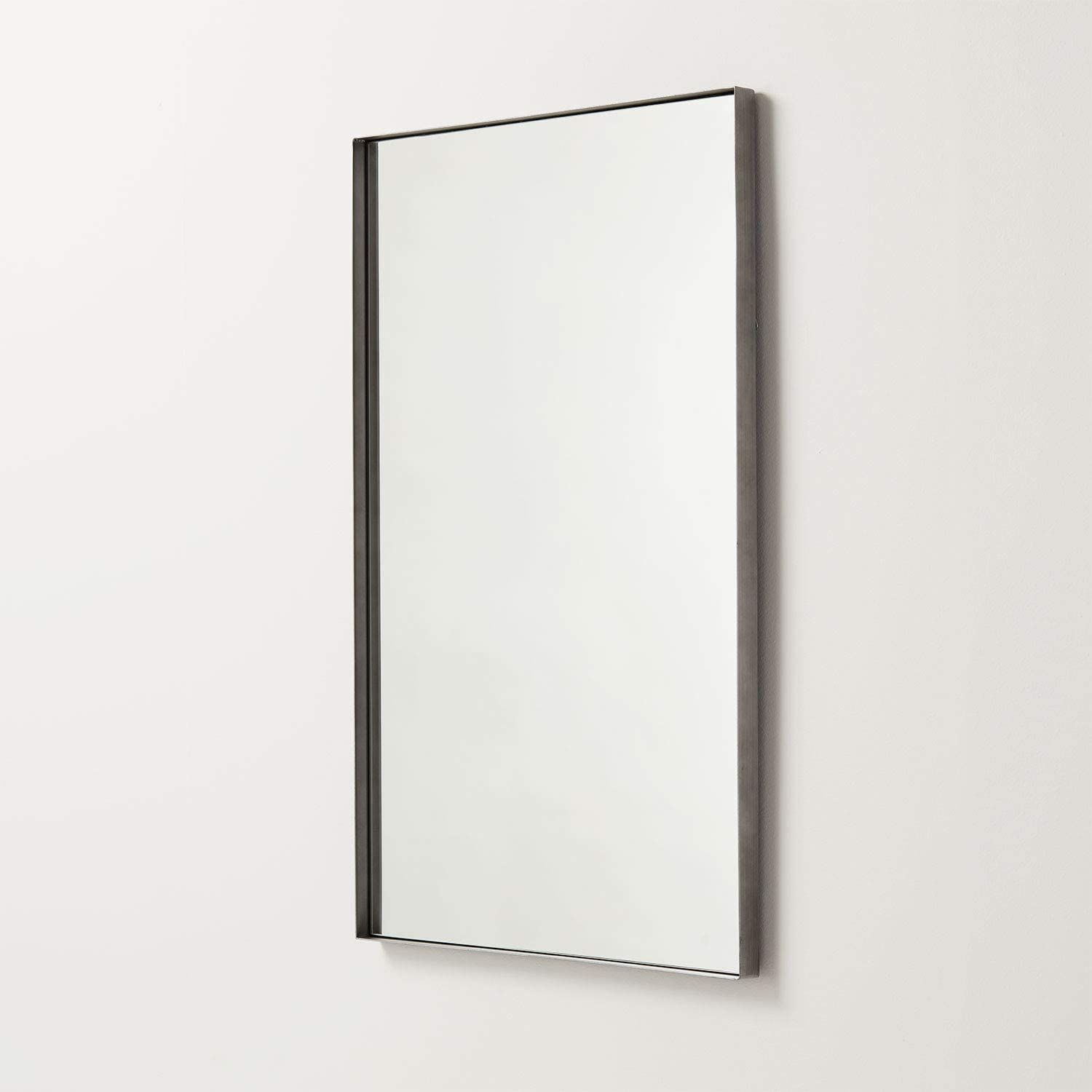 Amazonsmile: Better Bevel 30" X 40" Brushed Silver Metal Framed Inside Metallic Silver Wall Mirrors (View 7 of 15)