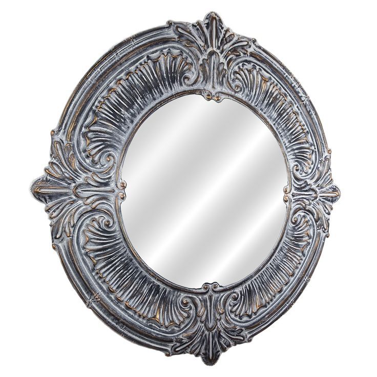 American Art Decor Baroque Style Metal Framed Wall Vanity Mirror – Grey Regarding Metallic Silver Framed Wall Mirrors (View 4 of 15)
