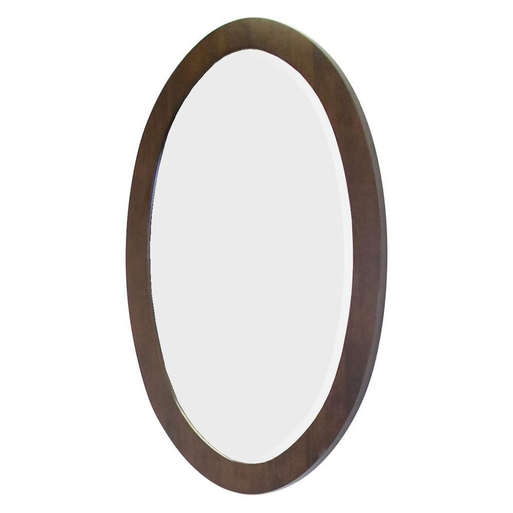 American Imaginations 24 Inch X 36 Inch Oval Wood Framed Mirror In Pertaining To Wooden Oval Wall Mirrors (View 8 of 15)