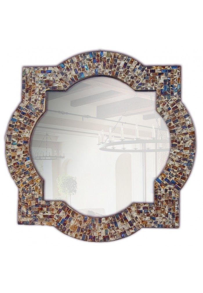 Andalusian Quatrefoil Mirror, Lindaraja Designer Mosaic Glass Framed Inside Silver Quatrefoil Wall Mirrors (View 2 of 15)