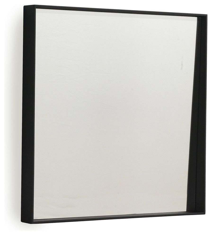 Andrea Black Square Wall Mirror – Contemporary – Bathroom Mirrors – Inside Square Modern Wall Mirrors (View 9 of 15)
