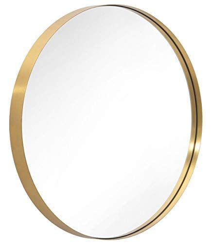 Andy Star 30'' Gold Round Mirror For Bathroom, Circle Wall Mirror Pertaining To Round Metal Luxe Gold Wall Mirrors (View 14 of 15)