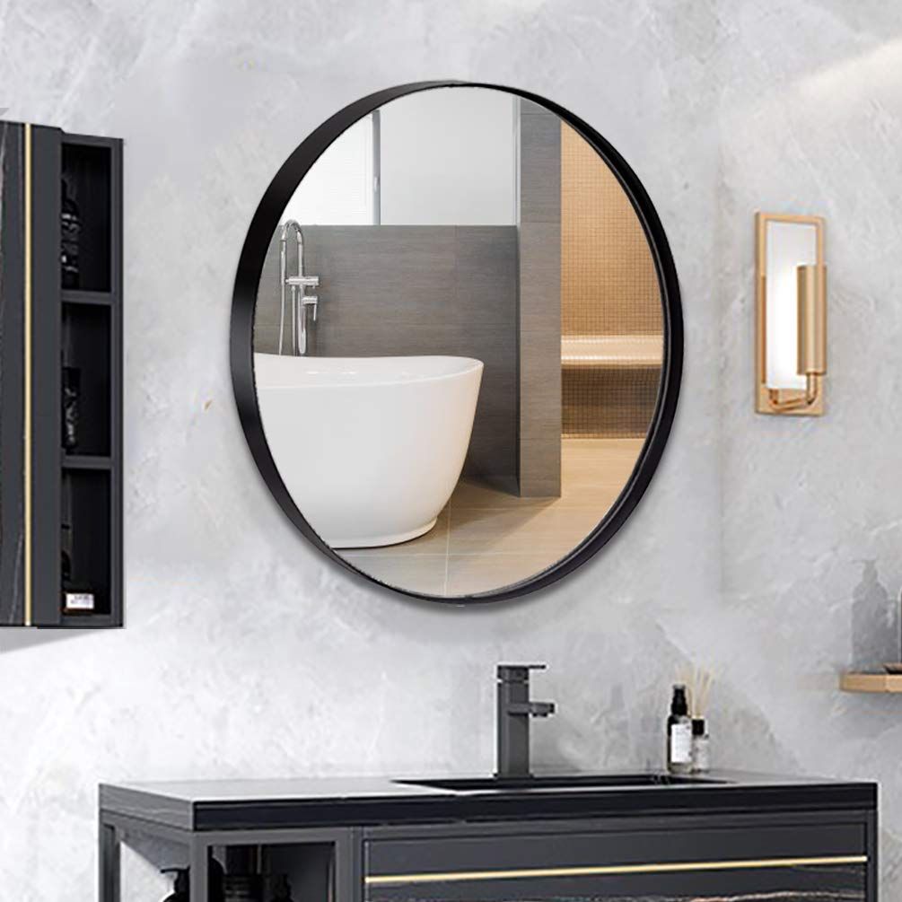 Andy Star Round Wall Mirror, 30 Inch Black Circle Mirror For Bathroom Regarding Clear Wall Mirrors (View 5 of 15)
