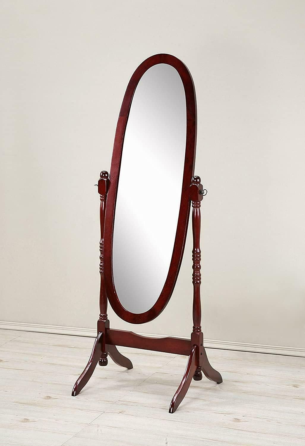 Antique Floor Mirror Wood Bedroom Dressing Full Length Cheval Free Regarding Antique Brass Standing Mirrors (View 13 of 15)