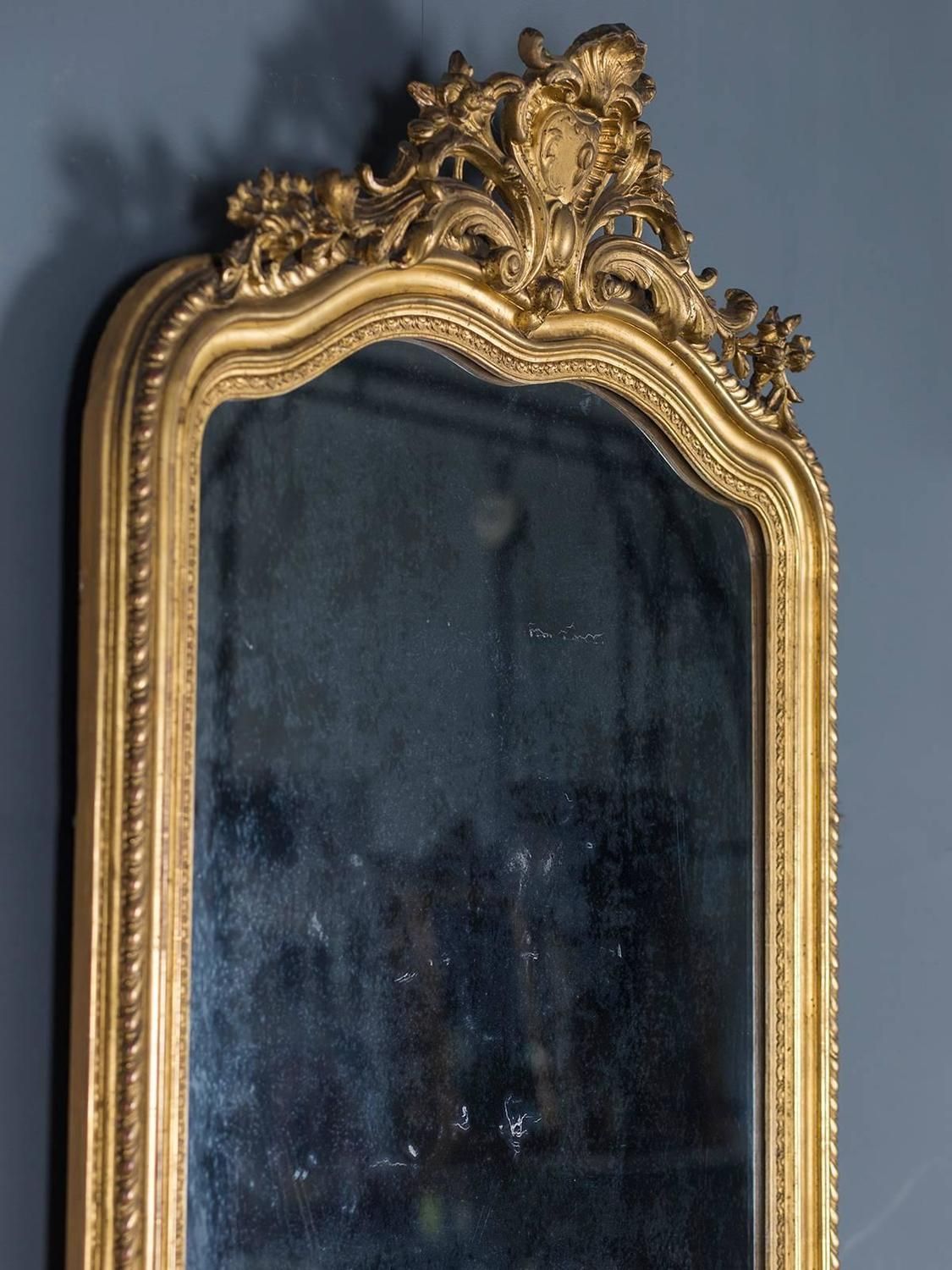 Antique French Gold Leaf Regency Mirror, Circa 1880 For Sale At 1Stdibs Inside Antiqued Gold Leaf Wall Mirrors (View 3 of 15)