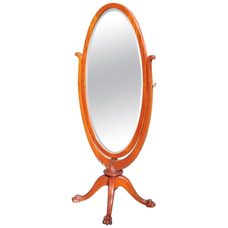 Antique Mahogany Claw Foot Cheval Mirror For Sale At 1Stdibs Regarding Mahogany Full Length Mirrors (View 6 of 15)
