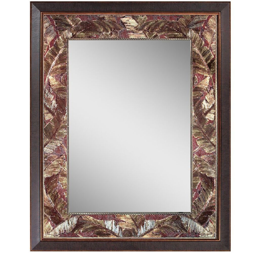 Antique Rectangular Frame Wall Mirror Vanity Bathroom Home Decor Gold Pertaining To Mirror Framed Bathroom Wall Mirrors (View 4 of 15)