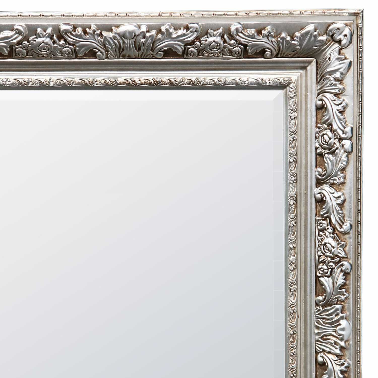 Antique Silver Decorative Leaf Design Framed Bevelled Wall Mirror Inside Butterfly Gold Leaf Wall Mirrors (View 12 of 15)