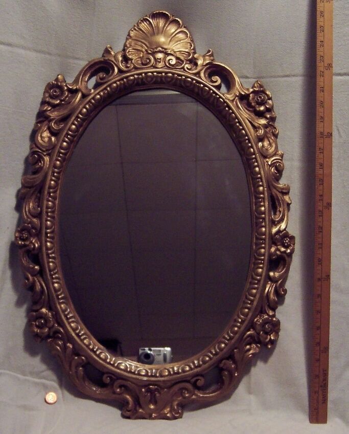 Antique Syroco Ornate Gold Gilded Plaster Victorian Style Oval Wall For Antique Silver Oval Wall Mirrors (View 13 of 15)