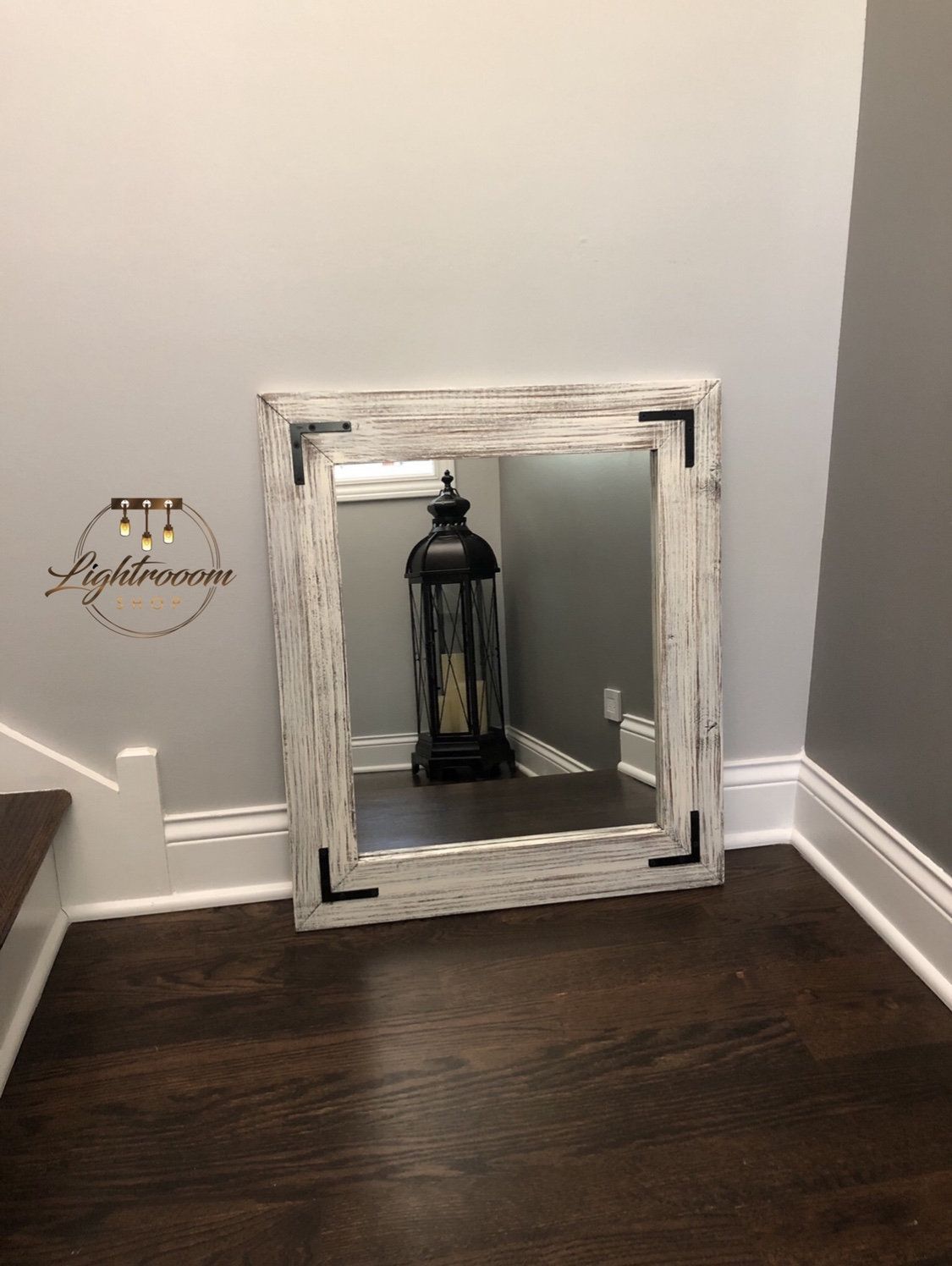 Antique White, Bathroom, Wood Mirror, Farmhouse Decor Rustic Mirrors Intended For White Decorative Vanity Mirrors (View 11 of 15)