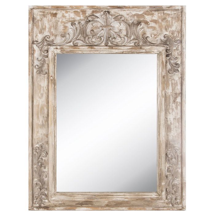 Antique White Scroll Wood Wall Mirror | Wood Wall Mirror, Mirror Wall In White Wood Wall Mirrors (View 8 of 15)
