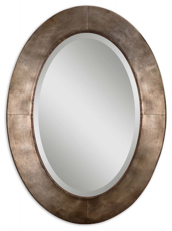 Antiqued Silver Champagne Oval Wall Mirror 28 X 38 Inch | On Sale With Antiqued Silver Quatrefoil Wall Mirrors (View 8 of 15)