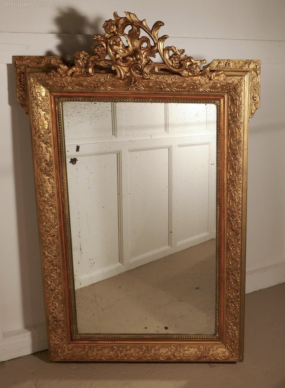 Antiques Atlas – Large French Gilt Wall Mirror Within Antique Gold Leaf Round Oversized Wall Mirrors (View 10 of 15)