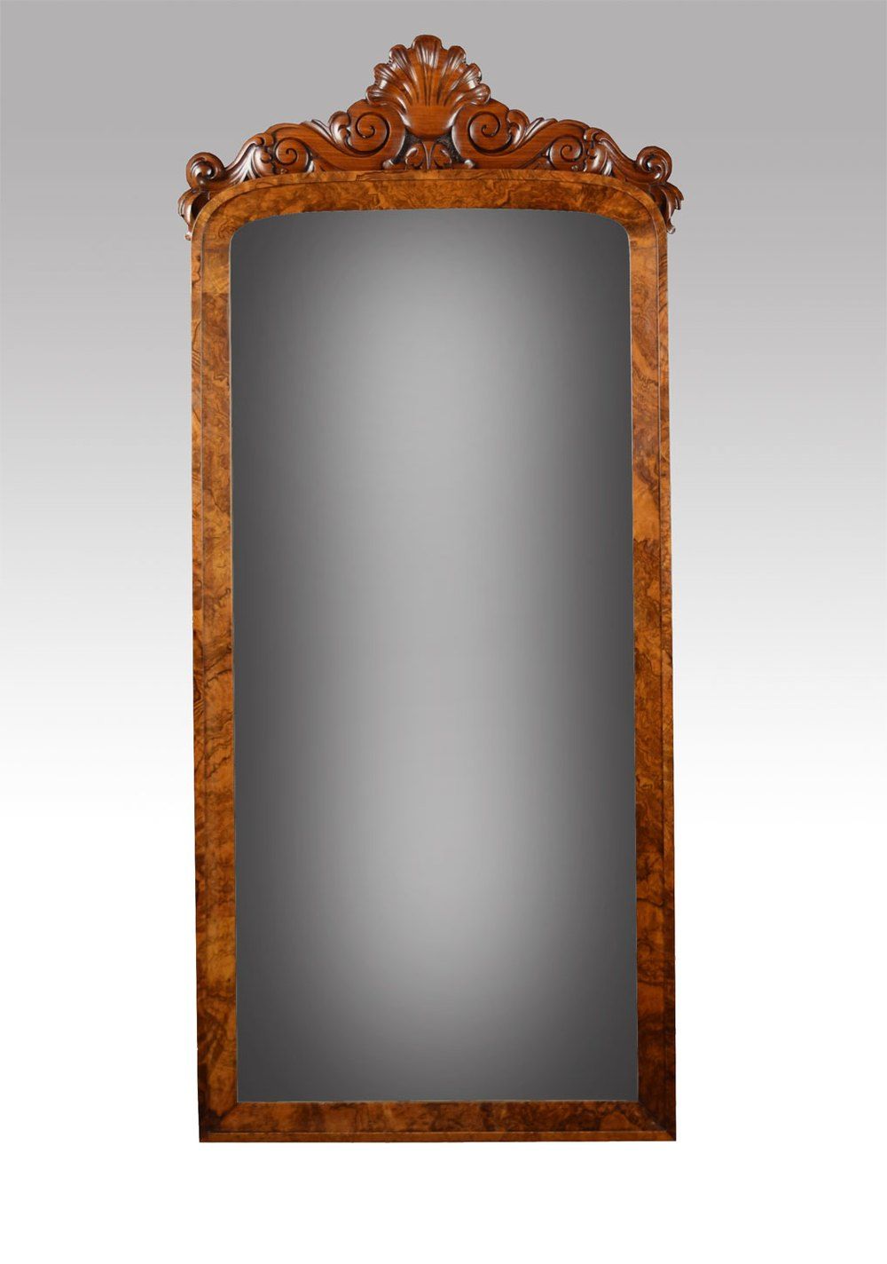Antiques Atlas – Victorian Figured Walnut Wall Mirror With Regard To Walnut Wall Mirrors (View 4 of 15)