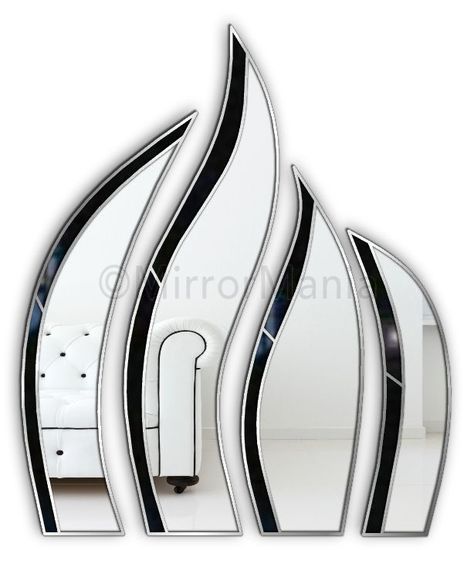 Arctic Original Handcrafted Coloured Glass Artistic 4 Piece Wall Mirror With Glass 4 Piece Wall Mirrors (View 12 of 15)