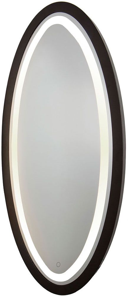 Artcraft Sc13110 Valet Contemporary Matte Black Led Bathroom Mirror Within Matte Black Octagonal Wall Mirrors (View 9 of 15)