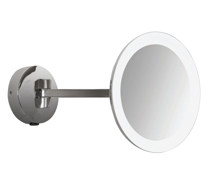 Astro Mascali Round Led Bathroom Mirror Wall Light, Polished Chrome Throughout Polished Chrome Tilt Wall Mirrors (View 14 of 15)