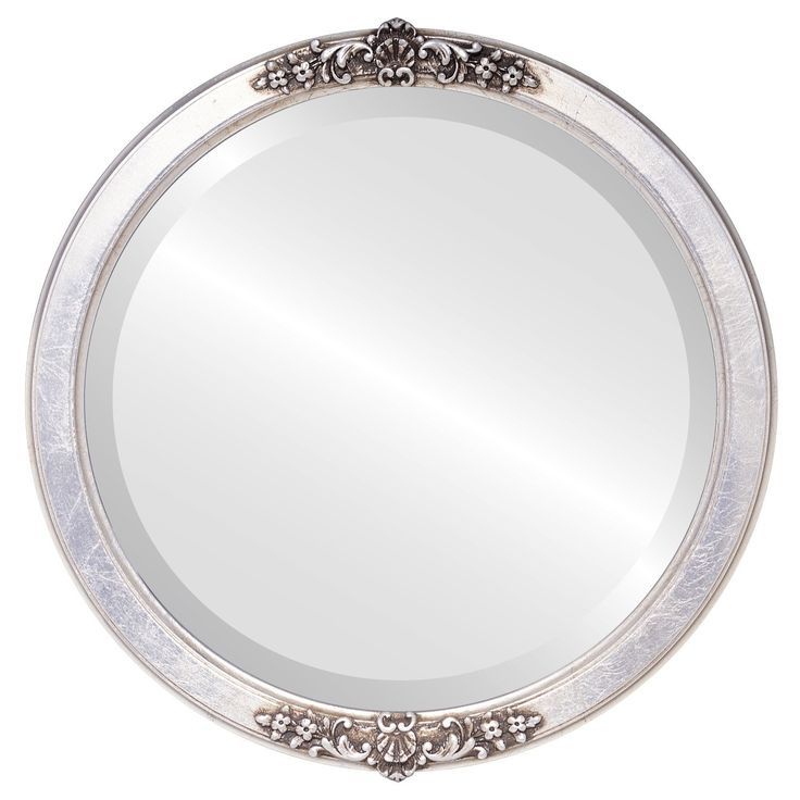 Athena Framed Round Mirror In Silver Leaf With Brown Antique – Silver Pertaining To Silver Leaf Round Wall Mirrors (View 5 of 15)