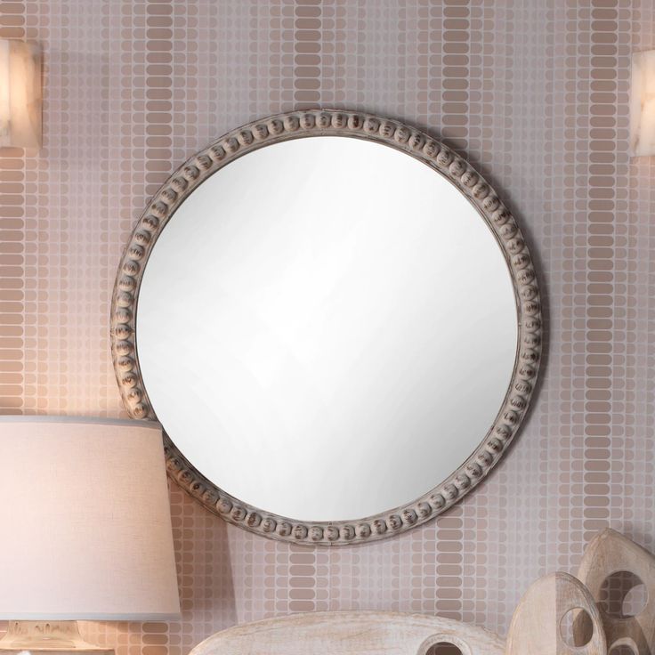 Audrey Beaded Mirror In White Wood | Beaded Mirror, Whitewash Wood Within White Wood Wall Mirrors (View 4 of 15)