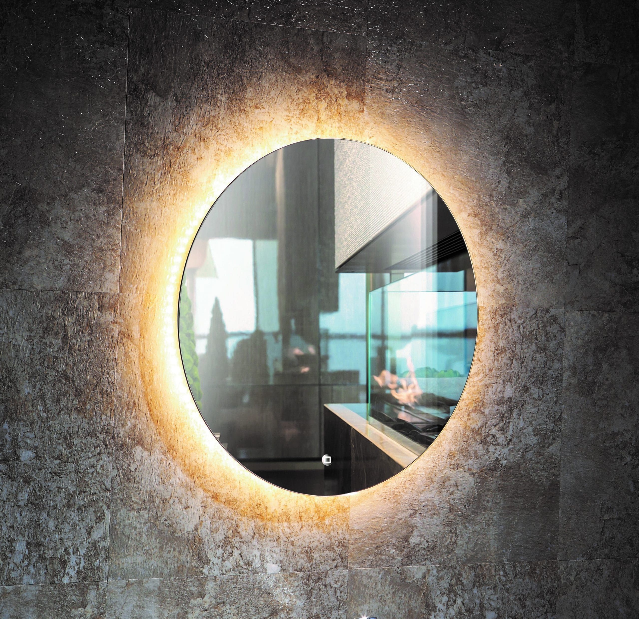 Aura – Led Back Light Polished Edge Circle Mirror 750Mm – Salon Furniture With Regard To Edge Lit Square Led Wall Mirrors (View 9 of 15)
