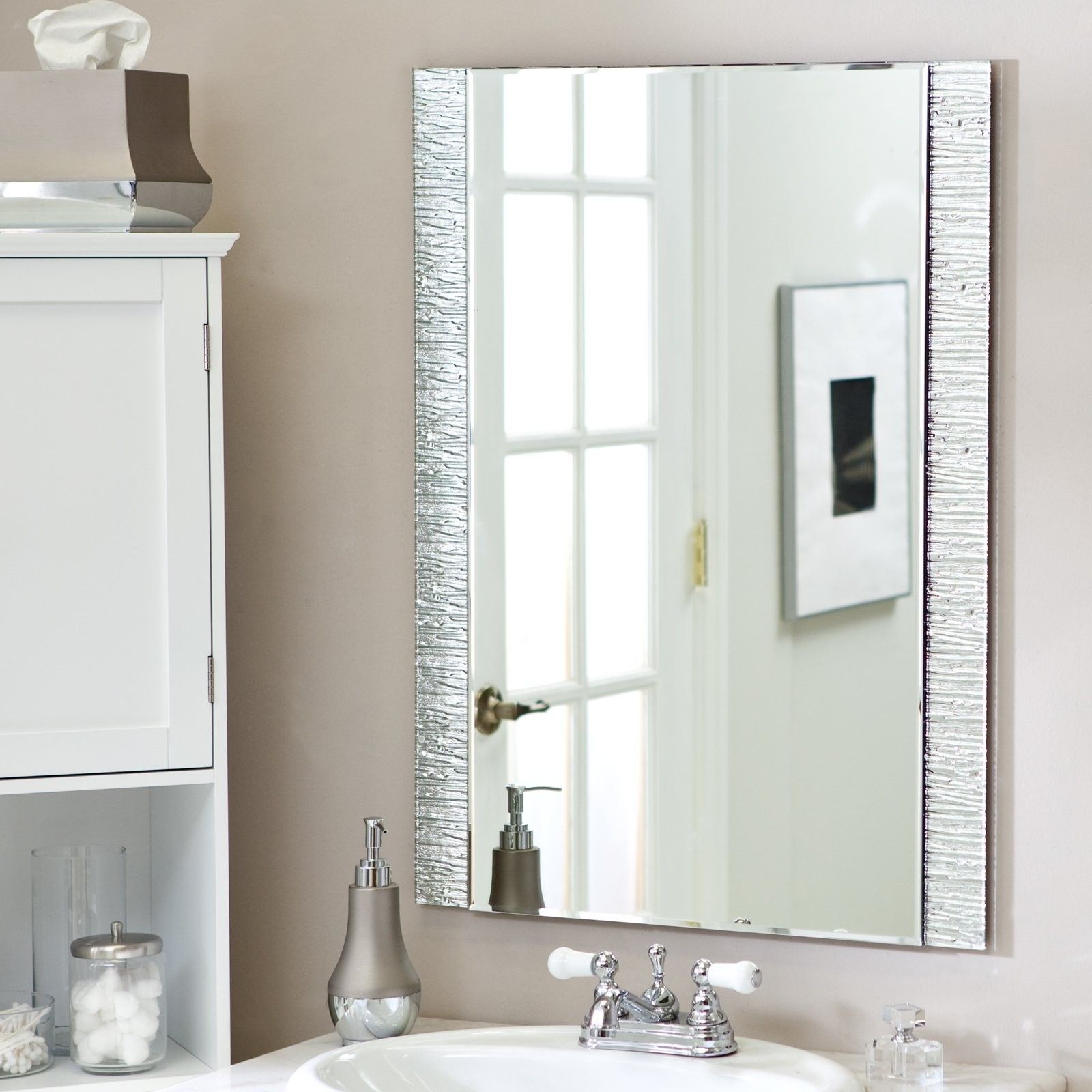 Awesome Bathroom Frameless Mirror Concept – Home Sweet Home | Modern Throughout Frameless Cut Corner Vanity Mirrors (View 14 of 15)