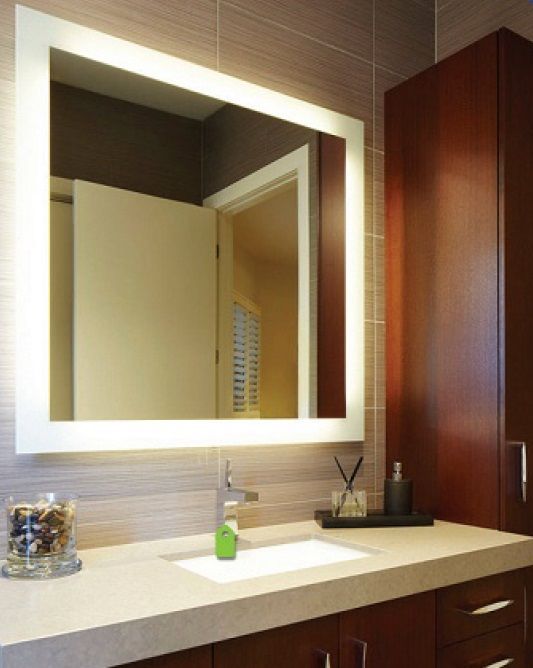 Backlit Bathroom Mirror With Led Light | Luxe Mirrors Regarding Tunable Led Vanity Mirrors (View 13 of 15)
