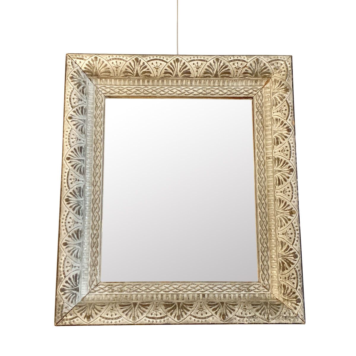Balsamo Antiques | 1940'S French Silver Leaf Framed Mirror In Gold Leaf Floor Mirrors (View 5 of 15)