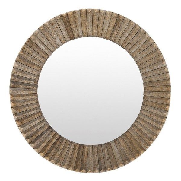 Barnes Wood Framed Small Size Round Wall Mirror – Free Shipping Today Within Wood Rounded Side Rectangular Wall Mirrors (View 8 of 15)