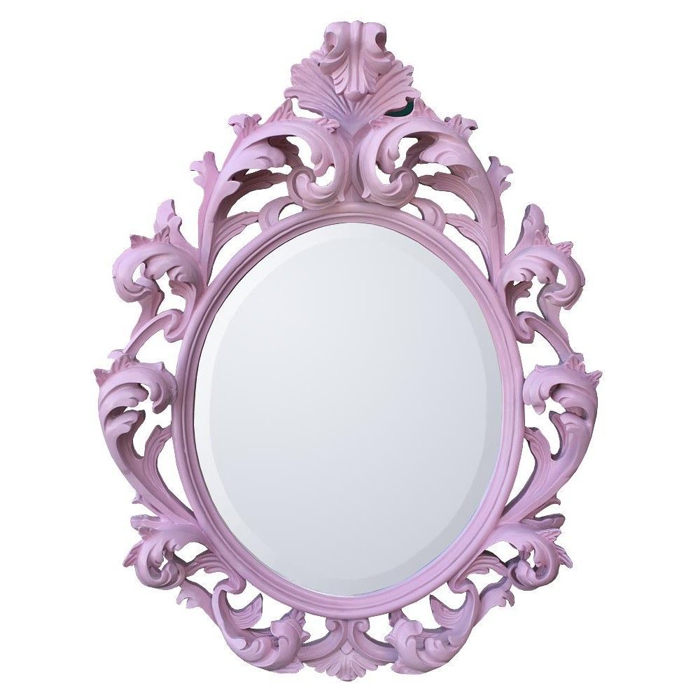 Baroque Pink Bevelled Mirror Dusx | Mirror, French Mirror, Pink Wall Pertaining To Pink Wall Mirrors (View 10 of 15)