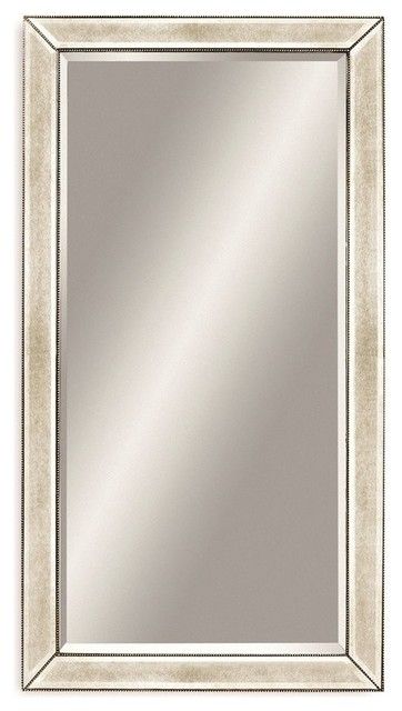 Bassett Mirror Murano Beaded Antique Leaner Mirror, Silver Leaf For Glam Silver Leaf Beaded Wall Mirrors (View 5 of 15)