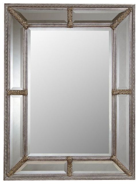 Bassett Mirror Old World Roma Wall Mirror In Antique Silver Leaf In Metallic Gold Leaf Wall Mirrors (View 7 of 15)