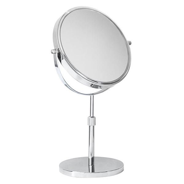 Bathroom Mirror – Free Standing Cosmetic / Shaving Mirror – Double In Single Sided Chrome Makeup Stand Mirrors (View 10 of 15)