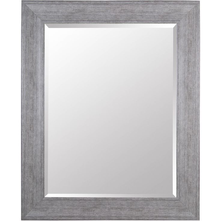 Beveled Wall Mirror With Grey Wash Frame 39"X49"Gallery Solutions In Gray Washed Wood Wall Mirrors (View 8 of 15)