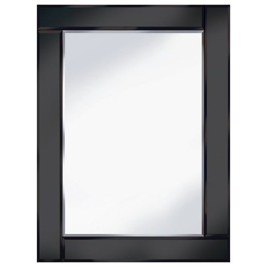 Bevelled Black 60X80 Rectangle Wall Mirror | Furniture In Fashion With Black Beaded Rectangular Wall Mirrors (View 1 of 15)